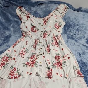 No Boundaries Floral Top with Red and Green Accents